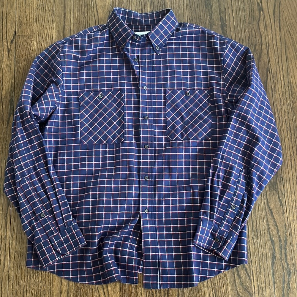 CMBD x FITZ collab men’s big and tall plaid flannel button down shirt XXL